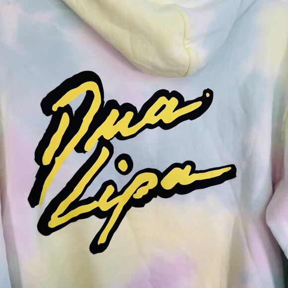 Dua Lipa Hoodie Women Small Tie Dye Dont Start Now Merch Pastel Pullover Sweater - Picture 6 of 9